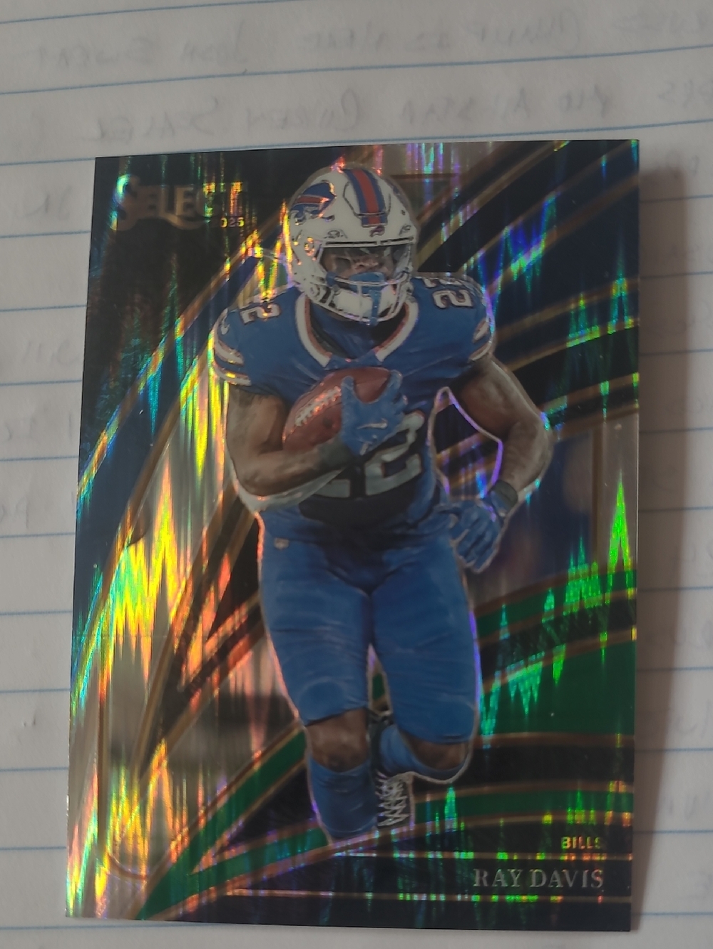 Buffalo Bills Ray Davis Football 2025 Select Black & Green Shock Prizm